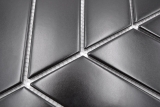 Hand-painted mosaic tile ceramic mosaic herringbone plain black matt bathroom kitchen MOS24-CHEV09_m