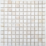 Marble mosaic stones white cream tile backsplash bathroom WC shower floor - MOS40-T23W