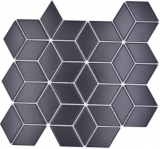 Cube mosaic tile ceramic mosaic vintage retro 3D plain black matt bathroom kitchen wall - MOS13-POV5