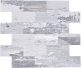 Mosaic tile Self-adhesive mosaics aluminum wood look shabby chic gray Subway MOS200-4S49