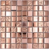 Glass mosaic mosaic tile electroplated bronze copper look kitchen wall MOS88-XCBR1