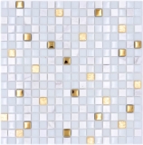 Mosaic tile glass natural stone mosaic stone EP mix white gold tile backsplash MOS92-640_f