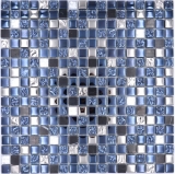 Mosaic tile glass natural stone mosaic stone EP mix black silver kitchen splashback MOS92-660_f