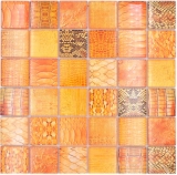 Mosaic tiles glass mosaic Forest orange kitchen bathroom wall MOS78-W48_f