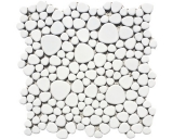 Mosaic tile ceramic mosaic pebble plain white matt kitchen bathroom MOS12-0111_f
