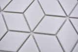 Hand sample mosaic tile ceramic mosaic combination 3D cube plain white matt tile backsplash kitchen MOS13-POV4_m