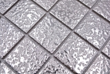 Hand-painted mosaic tile ceramic mosaic plain silver hammered tile backsplash kitchen MOS16-0207_m