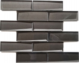 Glass mosaic mosaic tile Metro 3D look terra brown anthracite kitchen splashback MOS88-XB09