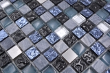 Hand sample mosaic tile glass natural stone mosaic stone steel mix blue gray kitchen wall bathroom MOS92-670_m