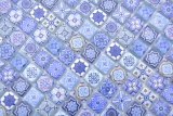 Hand-painted mosaic tile Glass mosaic combination Retro Biscuit blue Tile backsplash bathroom MOS78-RB33_m