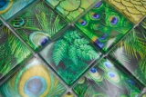 Hand-painted mosaic tile glass mosaic combi forest green kitchen splashback bathroom MOS78-W88_m