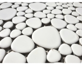 Hand-painted mosaic tile ceramic mosaic pebble plain white matt kitchen bathroom MOS12-0111_m