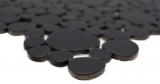 Hand-painted mosaic tile ceramic mosaic pebble plain black matt tile backsplash kitchen bathroom MOS12-0311_m