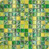 Glass mosaic mosaic tile green glossy peacock wall kitchen bathroom shower MOS68-WL84