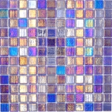 Swimming pool mosaic pool mosaic glass mosaic blue purple multicolored iridescent wall floor kitchen bathroom shower MOS220-P55255