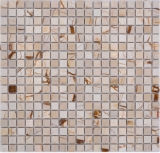 Natural stone mosaic marble golden cream polished wall floor kitchen bathroom shower MOS38-15-2807