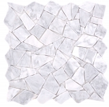 Natural stone mosaic marble white carrara look matt wall floor kitchen bathroom shower MOS44-30-2030_f