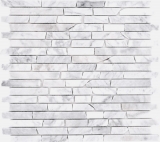 Natural stone mosaic tiles marble white carrara look matt wall floor kitchen bathroom shower MOS40-Brick2000_f
