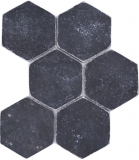 Natural stone mosaic tiles marble black matt wall floor kitchen bathroom shower MOS42-HX143_f