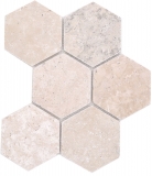 Natural stone mosaic tiles travertine beige matt wall floor kitchen bathroom shower MOS42-HX146_f