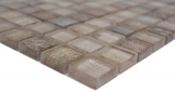 Hand-patterned glass mosaic mosaic tile beige glossy crocodile texture wall kitchen bathroom shower MOS68-WL34_m