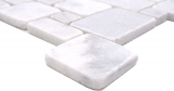 Hand sample natural stone mosaic tiles marble white matt wall floor kitchen bathroom shower MOS40-FP42_m