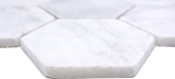 Hand-painted natural stone mosaic tiles marble white matt wall floor kitchen bathroom shower MOS42-HX142_m