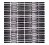 Ceramic mosaic rods retro 50s 60s straps black glossy MOS24-BM2
