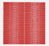 Ceramic mosaic rods retro 50s 60s straps red glossy MOS24-BM7