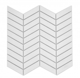 Ceramic mosaic tile herringbone plain white matt MOS24-EV21