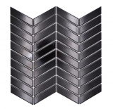 Ceramic mosaic tile herringbone plain black glossy MOS24-EV39