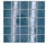 Ceramic mosaic tile blue emerald green streaks MOS14-0403