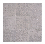 Ceramic mosaic tile porcelain stoneware light gray anthracite patterned MOS23-G7
