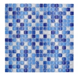 Glass mosaic mosaic tile off-white blue MOS92-0104