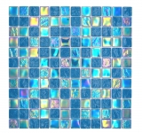 Glass mosaic mosaic tile small flip flop iridescent turquoise blue multicolored MOS65-S63