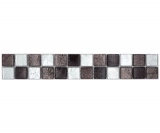 Mosaic border Border glass mosaic mosaic tile silver black structure MOS126BOR-1783