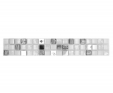 Mosaic border Border glass mosaic steel mix white and metal inlay MOS92BOR-0107