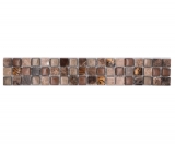Mosaic border Border glass mosaic natural stone mix beige brown emperador MOS92BOR-1303