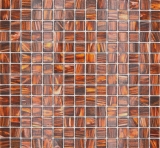 Glass mosaic mosaic tile dark brown gold copper iridescent MOS230-G36