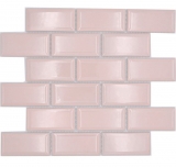 Ceramic mosaic pale pink glossy metro look mosaic tile kitchen wall backsplash bathroom shower wall MOS24-11T_f