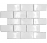 Ceramic mosaic white glossy masonry bond look mosaic tile kitchen wall tile backsplash bathroom shower wall MOS26-238_f
