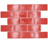 Ceramic mosaic red glossy masonry bond look mosaic tile kitchen wall tile backsplash bathroom shower wall MOS26-567_f