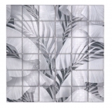 Mosaic tile glass mosaic gray glossy floral look mosaic tile kitchen wall tile mirror bathroom shower wall MOS88-Pic03_f