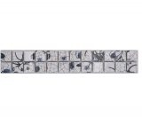Border bordure mosaic mix white/blue glossy delft look mosaic tile kitchen wall tile mirror bathroom shower wall MOS18DBOR-1404_f