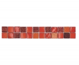 Border Border mosaic mix red glossy retro look mosaic tile kitchen wall tile mirror bathroom MOS83BOR-CB30_f