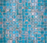 Glass mosaic mosaic tile turquoise blue pearl gentian copper glossy pool look mosaic tile kitchen wall tile mirror bathroom shower wall MOS230-G62_f