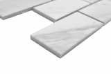 Hand-painted ceramic mosaic tile bond Cararra white gray matt MOS26M-1102_m