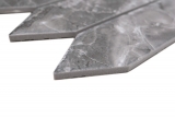 Hand-painted ceramic mosaic tile hexagon hexagon stone look elongated dark gray matt MOS13-L0208_m