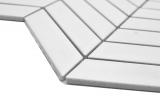 Hand-painted ceramic mosaic tile herringbone plain white matt MOS24-EV21_m