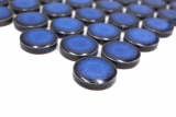 Hand-patterned ceramic mosaic tile Button Loop Penny Round uni cobalt blue glossy MOS10-0405GR_m